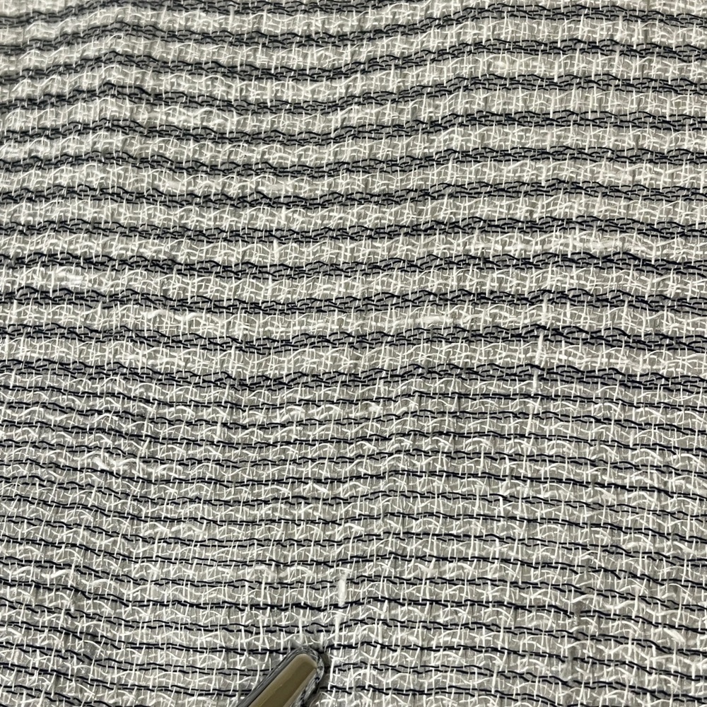 NWT SASSO + SMYTH Linen Blend Fringe Scarf Navy White Made in Italy - Picture 4 of 10
